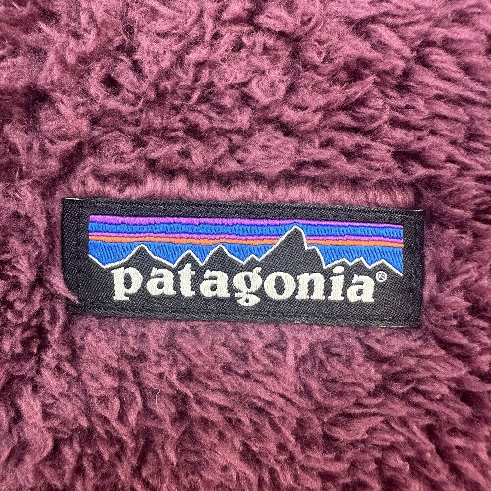 Patagonia Jacket Women Medium Burgundy Los Gatos 1/4 Zip Sherpa Soft Cozy - Picture 3 of 13